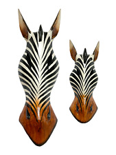 Zebra mask wooden for sale  REDDITCH