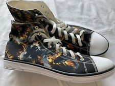Men’s High Top Skull and Fire Skate Sneakers 12 for sale  Shipping to South Africa