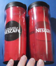 2 x NESTLE NESCAFE FRAPPE ADVERTISIGN VINTAGE PLASTIC SHAKER Nescafé ICE COFFEE for sale  Shipping to South Africa