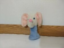 Elefante sonajero peluche rosa azul pastel años 80 animal de peluche bebé juguete 7" ojos de vidrio segunda mano  Embacar hacia Argentina