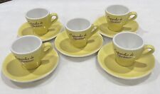 Porcelain espresso cups yellow ACF made in Italy 2 oz cup & saucer set of 5 for sale  Shipping to South Africa