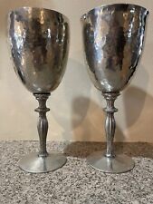 Vintage - 2 Heavy Hammered Pewter Water Wine Goblets Renaissance Lemil Smyths? for sale  Shipping to South Africa