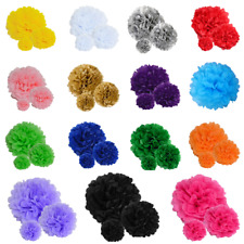 10 Pack of 10" Paper Pom Poms Pompom Wedding Party Hanging Garland Tissue Decor, used for sale  Shipping to South Africa