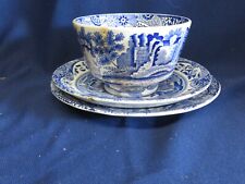Vintage Copeland Spode Italian Blue Trio - all A/F with chips, cracks or stains for sale  NEWARK