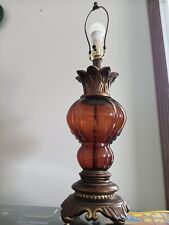 Vintage boho Amber Glass Globe Lamp for sale  Shipping to South Africa