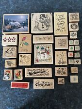 christmas wooden stamps for sale  LONDON