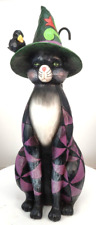 Jim Shore Heartwood #4060316 2018 Halloween Gato Negro Bruja Sombrero Pájaro Estatua Video segunda mano  Embacar hacia Argentina