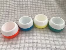 Set of 4 Vintage Retro Multicoloured Stewart Plastic Egg Cups 60's 70's, used for sale  Shipping to South Africa