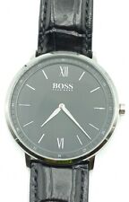 BOSS 1513647 Men's Watch Black Leather Strap Black Dial  for sale  Shipping to South Africa