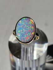 SIZE M 3.3 GR A REAL 9 CT GOLD CABOCHAN FIERY OPAL RING .FULL UK HALLMARKED  for sale  MANSFIELD