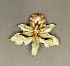 Vintage Jewelry - Gold Tone - Enamel - Orchid Pin for sale  Shipping to South Africa