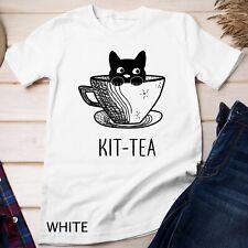 Kit de camisas para gatos - Chá engraçado amante de gatos presente bonito gato preto camiseta unissex comprar usado  Enviando para Brazil