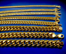 Collar de cadena de eslabón cubano Miami oro amarillo 14K 3mm-15mm todos los tamaños real segunda mano  Embacar hacia Argentina