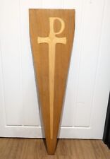 Usado, Placa de alteração de extremidade de banco de igreja Pew esculpida em madeira com incrustação de capela cristã comprar usado  Enviando para Brazil