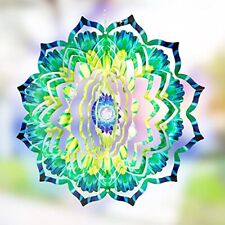 Used, VP Home Emerald Mandala Wind Spinner Outdoor Metal Garden Art 3D Sculpture for sale  Shipping to South Africa