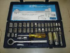 TEST RITE 41 PEICE SOCKET SET 3/8 & 1/4in DRIVE METRIC & AF SIZES DIY WORKSHOP, used for sale  Shipping to South Africa