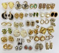 31 PAIRS VINTAGE STATEMENT SPARKLY GILT PEARL CLIP ON AB EARRINGS JOAN RIVERS for sale  MELTON MOWBRAY