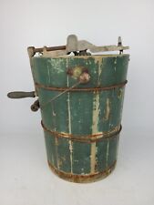 ANTIQUE VINTAGE GREEN ICE CREAM MAKER FREEZER HAND CRANK 13" for sale  Shipping to Canada