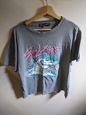 Camisa masculina vintage Shark Attack azul média anos 90 ponto único roupa de surf praia comprar usado  Enviando para Brazil