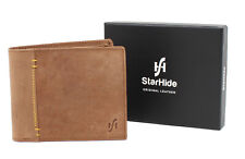 StarHide RFID SAFE Blocker Wallet Distressed Hunter Leather Gift Boxed Purse Men for sale  Shipping to South Africa