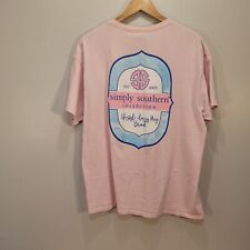 Camiseta de verano Simply Southern ""Lifestyle Classy Prep Brand"" rosa claro talla XL segunda mano  Embacar hacia Mexico