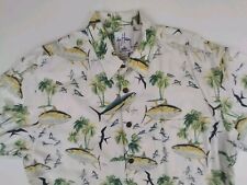 Guy Harvey AFTCO Bluewater Shirt Men's Large Tuna Fishing Short Sleeve Button Up for sale  Shipping to South Africa