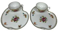 Conjunto de 2 xícaras de chá e lanche Noritake de porcelana pintada à mão flores florais comprar usado  Enviando para Brazil