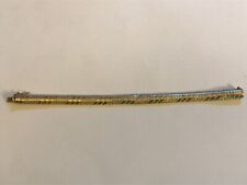 14K Yellow Gold Italian Engraved Omega Link Bracelet 17.5 grams for sale  Warrenton