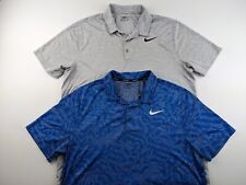 Lote De 2 Nike Golf Jacquard respirar Standard Dri Fit L Camisa Polo Azul Prata comprar usado  Enviando para Brazil
