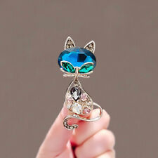 Moda Cristal Gato Animal Broche Alfiler Ropa Cuello Corsé Alfiler Mujeres Joyería segunda mano  Embacar hacia Argentina