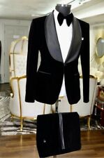 Black Shawl Lapel Velvet Men Suit Groom Tuxedo Wedding Party Dinner Formal Suit, käytetty myynnissä  Leverans till Finland