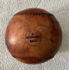 Vintage Em Couro Costurado Medicine Ball 5kg (11lbs) Marrom Conhaque Grande Mcm Raro comprar usado  Enviando para Brazil