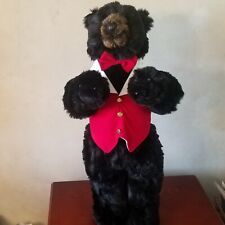 Used, Vtg Ditz Design The Hen House Black Grizzly Bear Red Bow Tie Vest 24” Plush  for sale  Shipping to Ireland