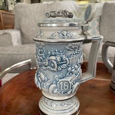Avon RACING CAR STEIN 1989 lidded vintage beer mug ceramic for sale  Shipping to South Africa