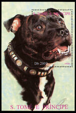 Mini folha de selo postal de cachorro STAFFORDSHIRE BULL TERRIER St Thomas Prince é 1995 comprar usado  Enviando para Brazil