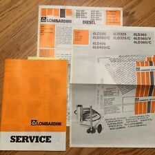 Lombardini 6LD SERIES SERVICE OPERATION MAINTENANCE PARTS MANUAL DIESEL ENGINE for sale  Shipping to Canada
