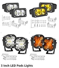 For Polaris 3"Inch LED Amber/White Spot Cube Pods Work Light Bar Driving Offroad for sale  Shipping to South Africa