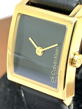 Relógio feminino Calvin Klein 25000034 suíço quartzo ouro mostrador preto pulseira de couro comprar usado  Enviando para Brazil