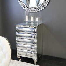 Komoda 50x40x89 Milano szklana glamour szafka lustrzana stal srebrna, używany na sprzedaż  PL
