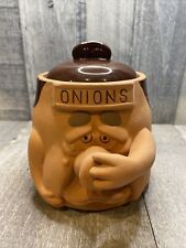 clay onion pot - face holding nose for sale  Shipping to South Africa