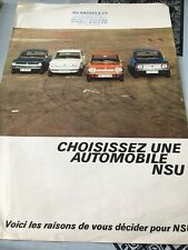 Catalogue brochure nsu d'occasion  Estaires