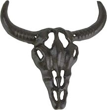 Rustic Cast Iron Cow Skull Wall Hanging Long Horn Sculpture Western Decor Art for sale  Shipping to South Africa