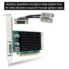 NVIDIA QUADRO NVS300 512MB GDDR3 PCIe DMS-59 PIN baixo perfil com adaptador DVI duplo, usado comprar usado  Enviando para Brazil