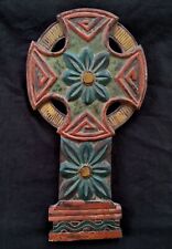 Usado, Painel de madeira grande antigo policromado celta esculpido à mão comprar usado  Enviando para Brazil