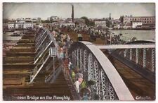 CALCUTTA/KOLKATA INDIA Postcard PONTOON BRIDGE/HOOGHLY RIVER Howrah WEST BENGAL for sale  Shipping to South Africa