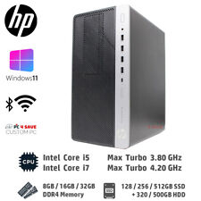 Used, HP i5 i7 CPU 32GB RAM 512GB SSD WiFi Bluetooth Windows 11 Custom Desktop Tower for sale  Shipping to South Africa