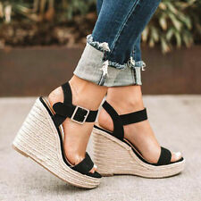 Womens Espadrille Comfy Shoes Summer Platform High Wedge Heel Fashion Sandals, käytetty myynnissä  Leverans till Finland