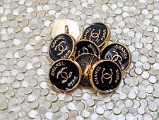 Set of 8 Black and Gold Buttons Chanel Replacement Buttons 15 mm/ 0.6 in for sale  Shipping to South Africa