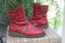Red leather wedge for sale  BOSTON