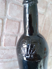 Botella de cerveza/aleza de oliva negro-oscuro, molde de 3 piezas con corona en relieve. segunda mano  Embacar hacia Argentina